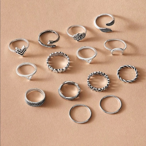 • Charlie • 14 Pc. Boho Ring Set - Picture 3 of 4